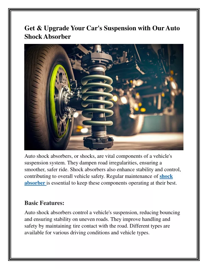 get upgrade your car s suspension with our auto