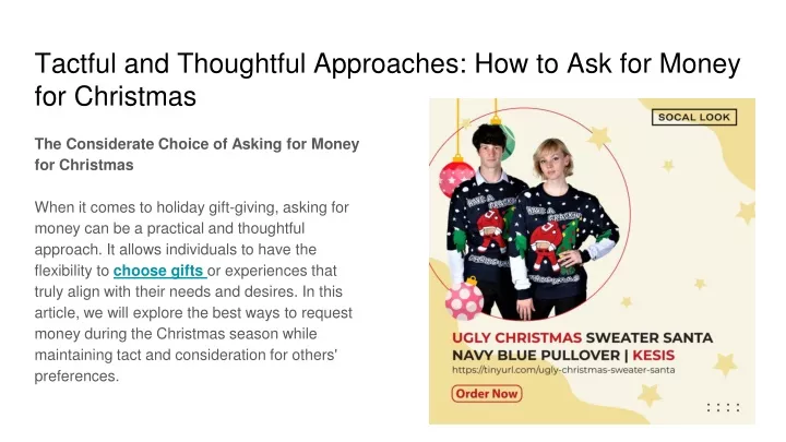 tactful and thoughtful approaches how to ask for money for christmas