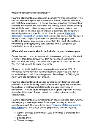 what do financial statements include