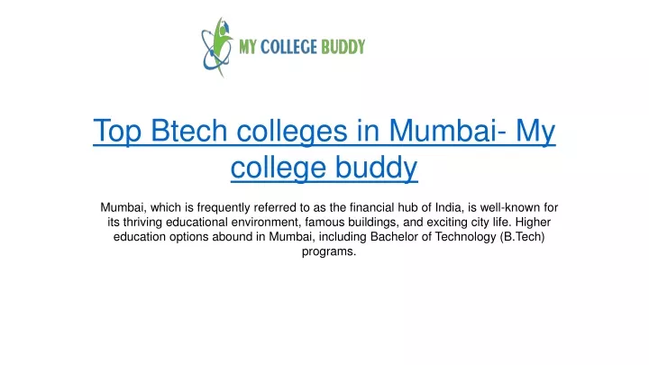 top btech colleges in mumbai my college buddy