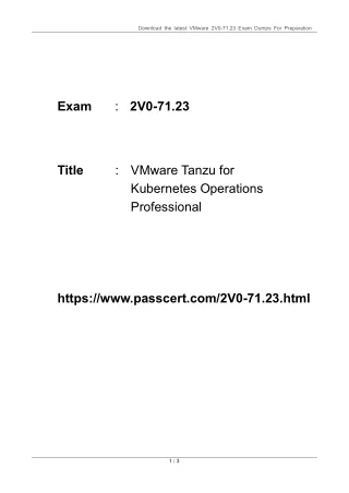 download the latest vmware 2v0 71 23 exam dumps