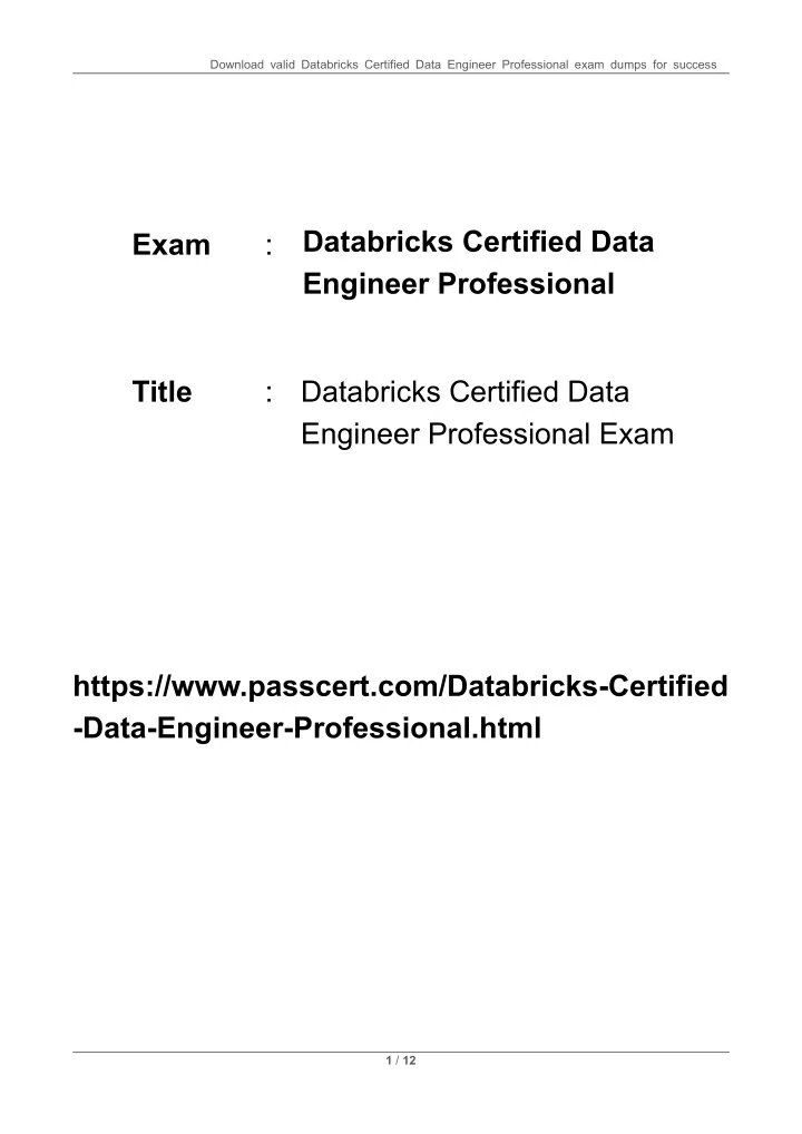 download valid databricks certified data engineer