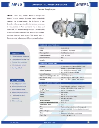 Differential Pressure Gauge - Double Diaphragm | India Pressure Gauge