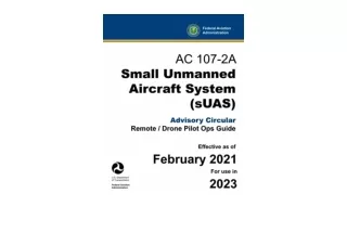Download PDF AC 107 2A Small Unmanned Aircraft System sUAS Advisory Circular Rem
