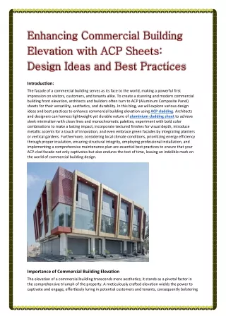 Commercial Building Elevation with ACP Sheets