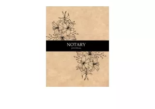 Download PDF Notary Journal Elegant and Eco Style Official Notary Log Book for S