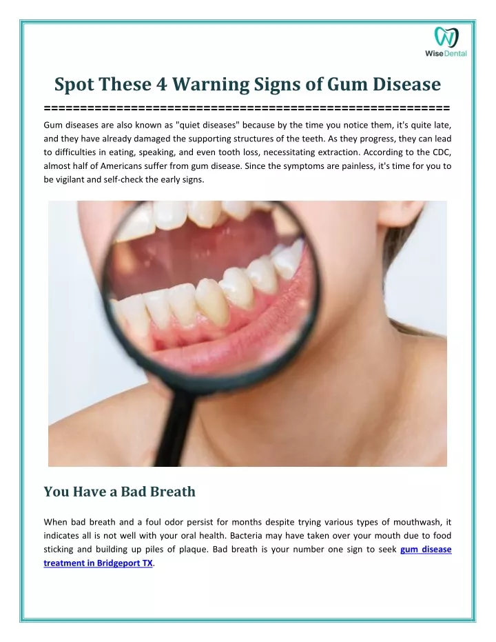 spot these 4 warning signs of gum disease