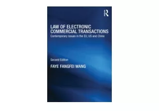 PDF read online Law of Electronic Commercial Transactions Contemporary Issues in