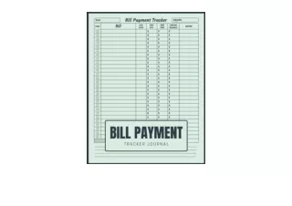 Ebook download Bill Payment Tracker Journal Monthly Bill Checklist to Track Your