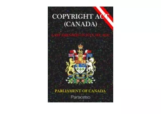 Kindle online PDF COPYRIGHT ACT CANADA full