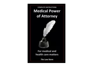 Kindle online PDF Medical Power of Attorney For Medical and Health Care Matters