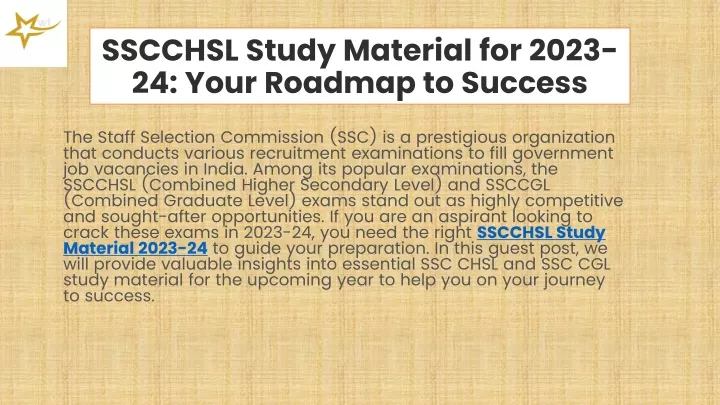 sscchsl study material for 2023 24 your roadmap to success