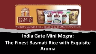 India Gate Mini Mogra - The Finest Basmati Rice with Exquisite Aroma
