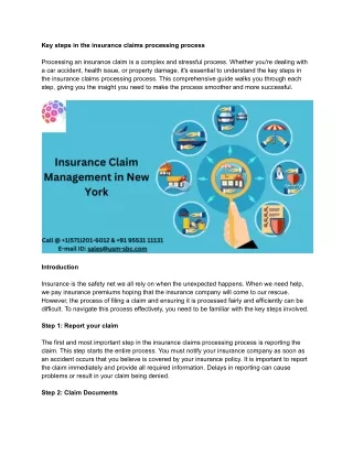 key steps in the insurance claims processing