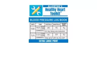 PDF read online Blood Pressure Log Book Easy to Use Large Print Health Tracker J