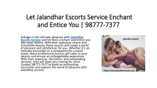 Jalandhar Escorts: Your Ticket to Heavenly Pleasure | Contact @ 98777-73777