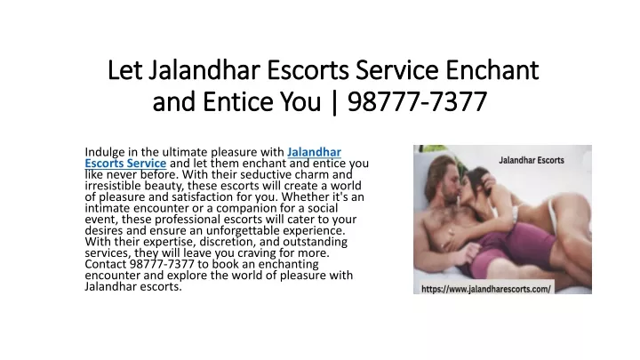 let jalandhar escorts service enchant and entice you 98777 7377