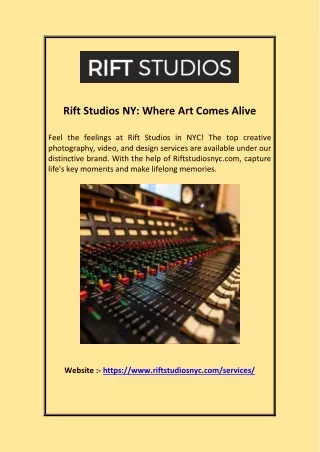 Rift Studios NY: Where Art Comes Alive
