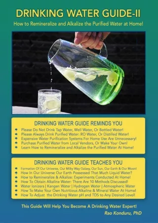 [PDF READ ONLINE] Drinking Water Guide-II: How to Remineralize and Alkalize the