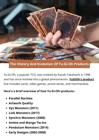 the history and evolution of yu gi oh products