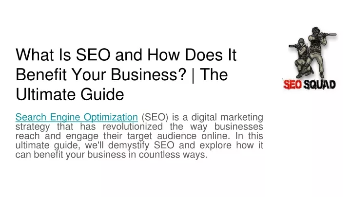 what is seo and how does it benefit your business the ultimate guide