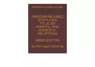 Download PDF ARIZONA REVISED STATUTES TITLE 25 MARITAL AND DOMESTIC RELATIONS 20