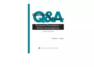 Download PDF Questions and Answers Criminal Procedure—Police Investigation Fourt