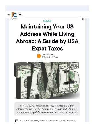 Maintaining Your US Address While Living Abroad A Guide by USA Expat Taxes