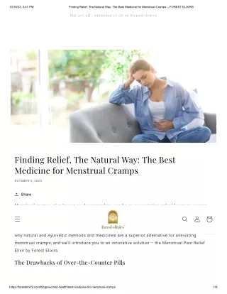 Finding Relief, The Natural Way: The Best Medicine for Menstrual Cramps