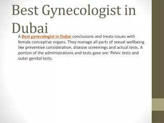 Best Gynecologist in Dubai
