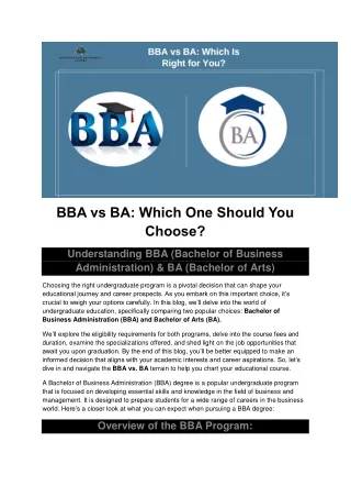 BBA vs BA