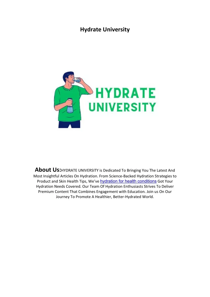 hydrate university