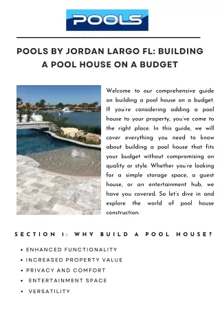 Pools By Jordan Largo FL Building a Pool House on a Budget