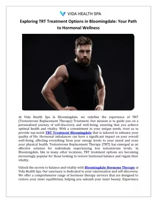 exploring trt treatment options in bloomingdale