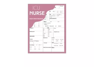 Download ICU Nurse Report Sheet Notebook Nurse Assessment Report Advanced assess