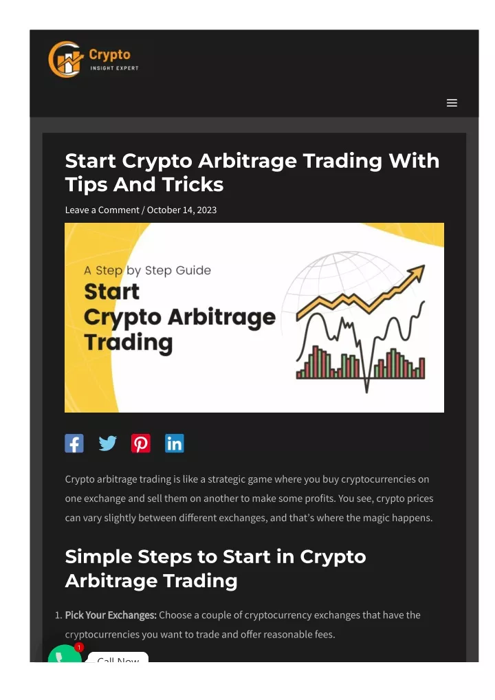 start crypto arbitrage trading with tips