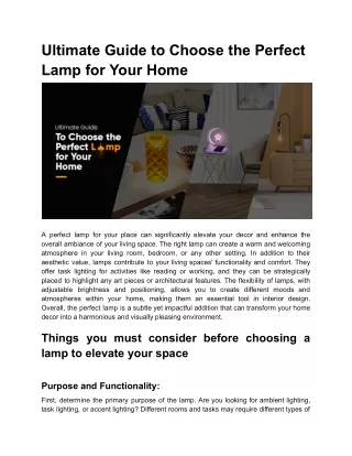 __Ultimate Guide to Choose the Perfect Lamp for Your Home_