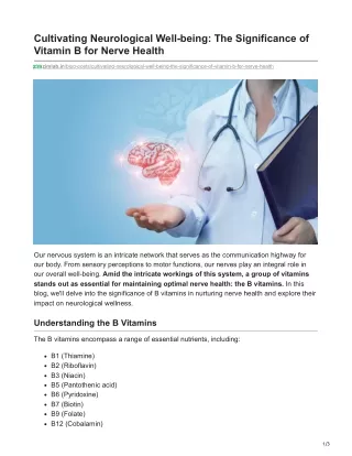 zimlab.in-Cultivating Neurological Well-being The Significance of Vitamin B for Nerve Health