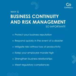 why is business continuity and risk management