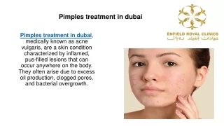 Pimples treatment in dubai
