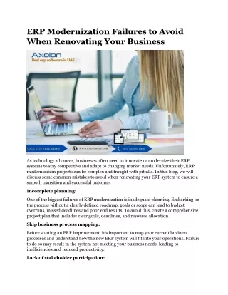 erp modernization failures to avoid when