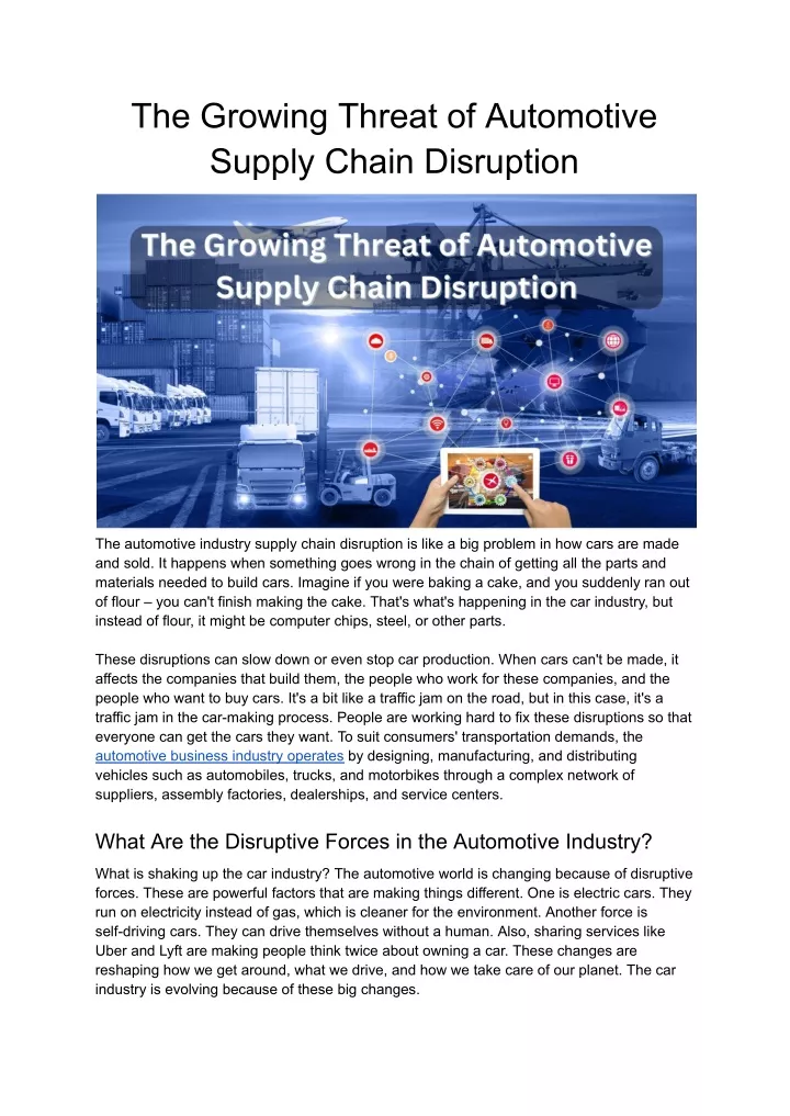 the growing threat of automotive supply chain