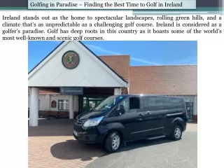Golfing in Paradise – Finding the Best Time to Golf in Ireland