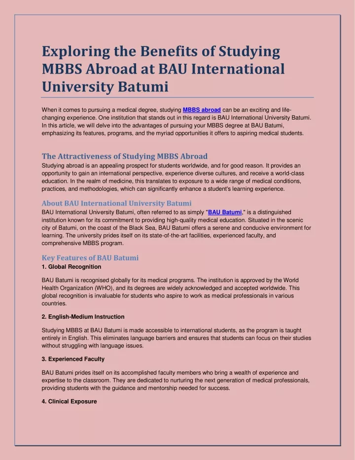 exploring the benefits of studying mbbs abroad