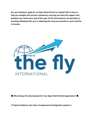 apply for open work permit canada / The Fly International