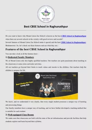 Best CBSE School in Raghunathpur