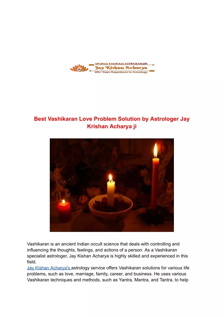 best vashikaran love problem solution