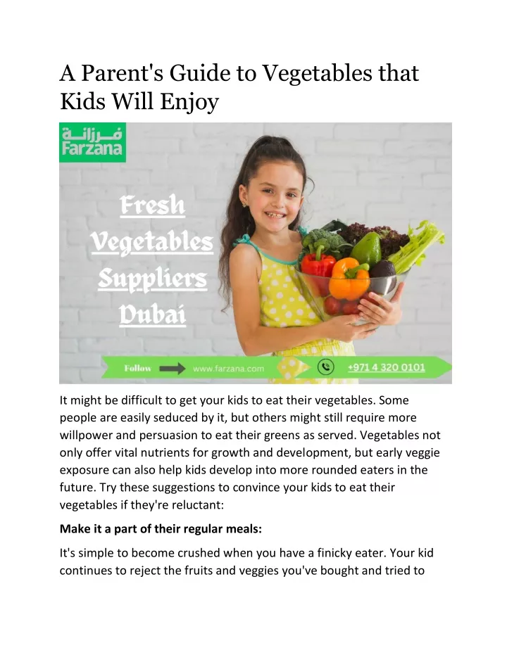 a parent s guide to vegetables that kids will