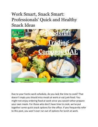 work smart snack smart professionals quick