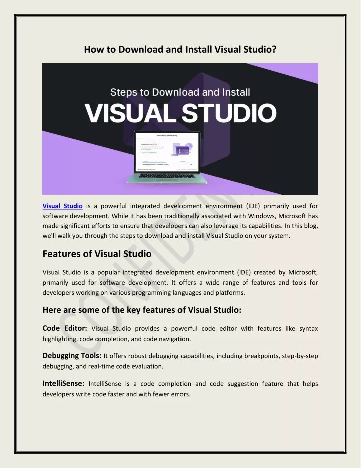 how to download and install visual studio